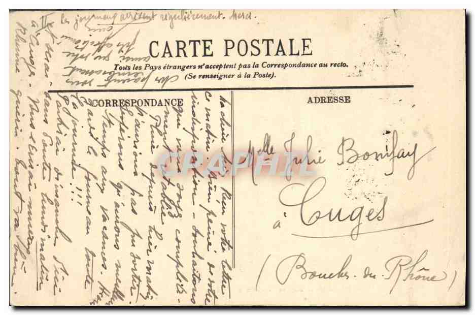 CPA Macon Prefecture et Rue de Strasbourg  — Verso