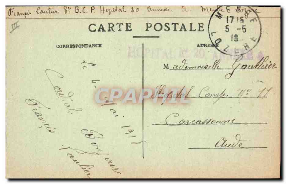 CPA Mende La Prefecture  — Verso