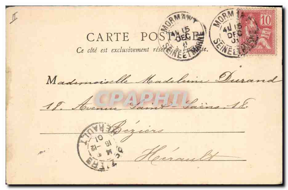 CPA Melun La Prefecture  — Verso