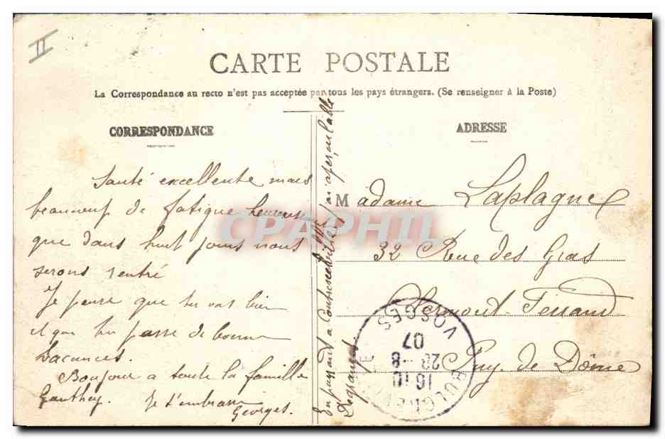 CPA Mezieres Hotel de la Prefecture  — Verso