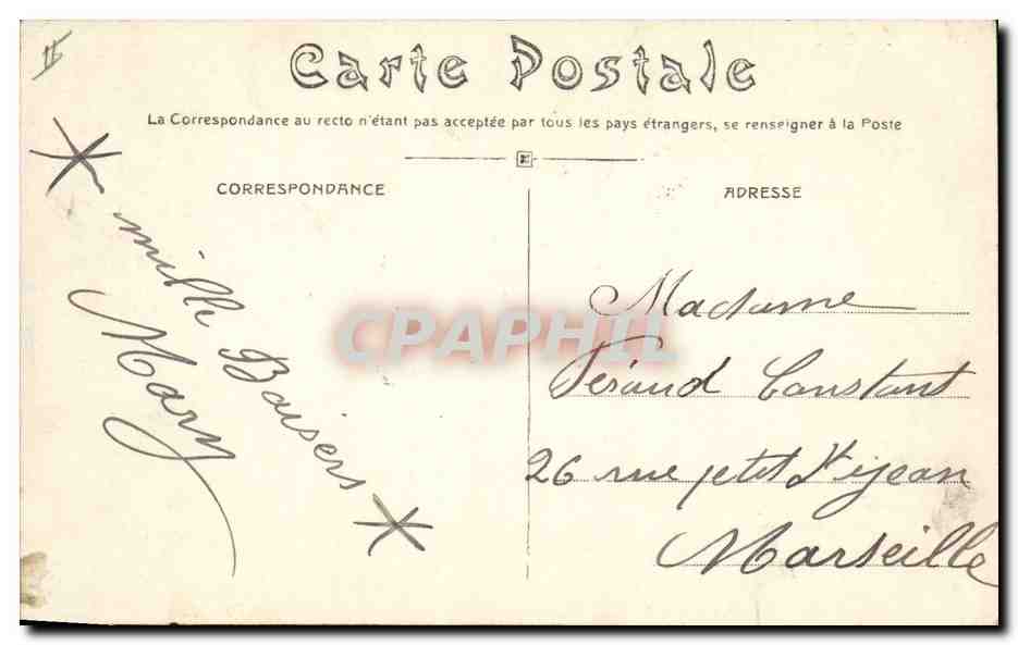 CPA Montpellier La Prefecture — Verso