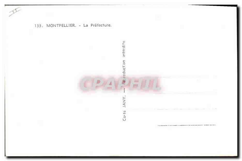 CPA Montpellier La Prefecture  — Verso