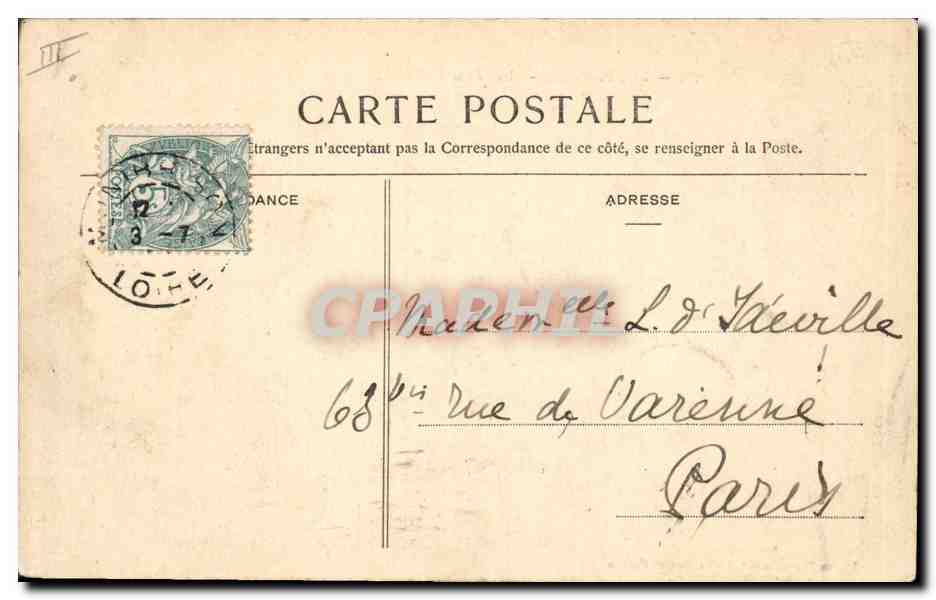 CPA Montbrison Place de la Prefecture  — Verso