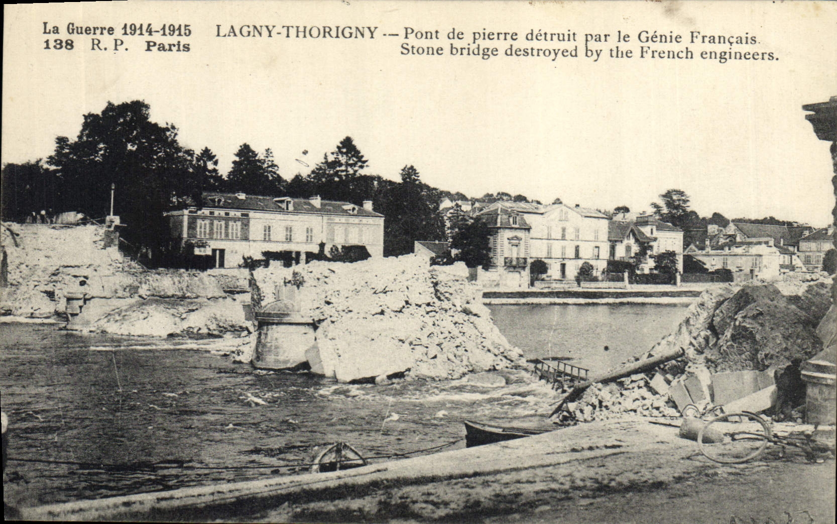 Lagny-Thorigny — Pont de pierre détruit par le Génie Français — R.P. Paris n°138
