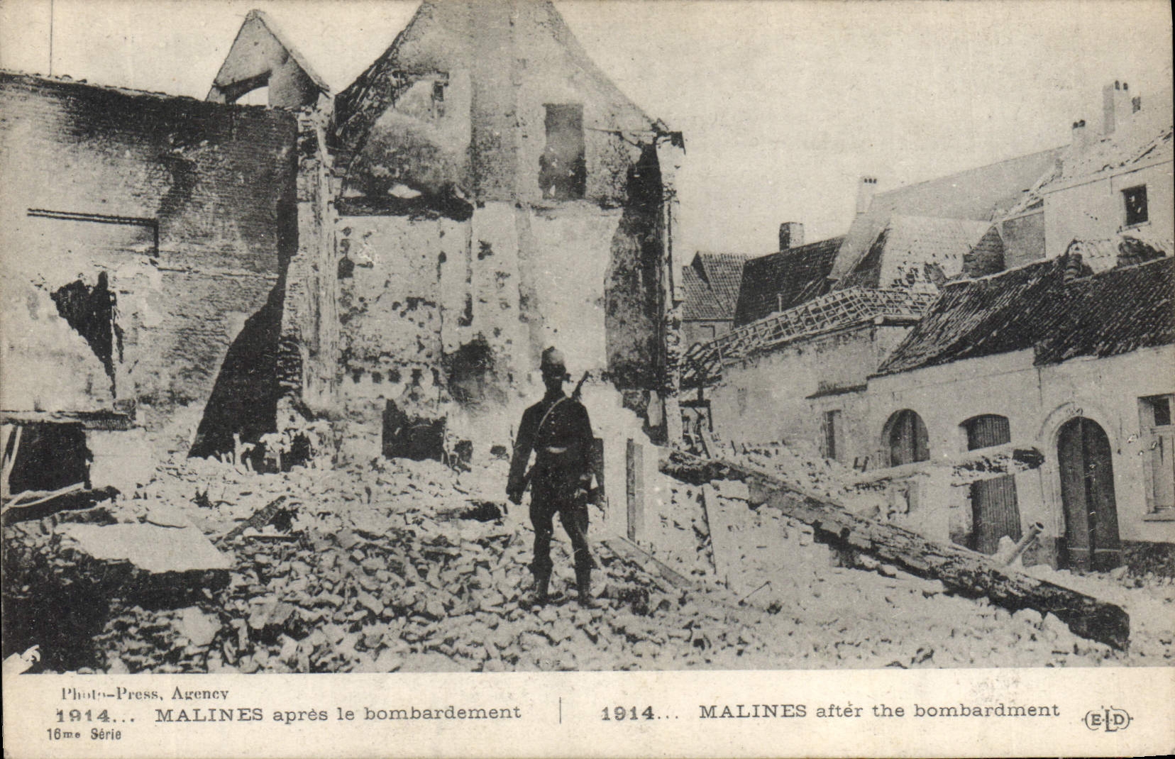 Malines nach dem Bombenangriff — 1914 — Photo-Press, Agencey, 18. Serie