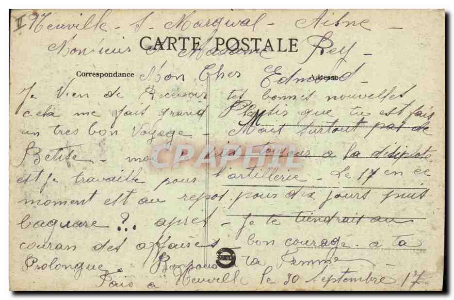 Destruction à Noyon (Oise) — La dévastation allemande — L.C.H. Paris - Visé, Paris — Verso