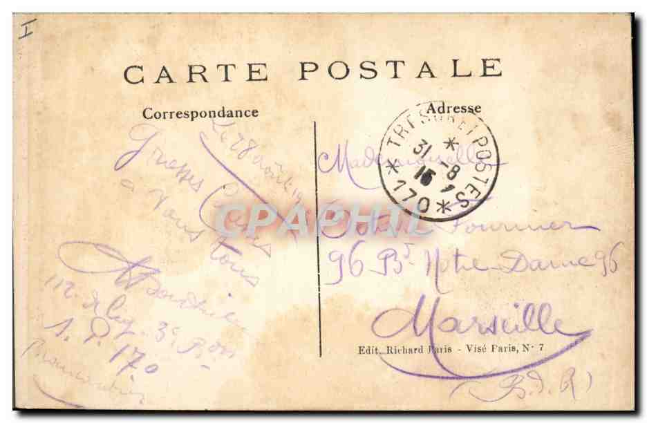 CPA Militaria La Grande Guerre 1914 15 Bombardement de Reims par les Allemands La Cathedrale en flem — Rückseite