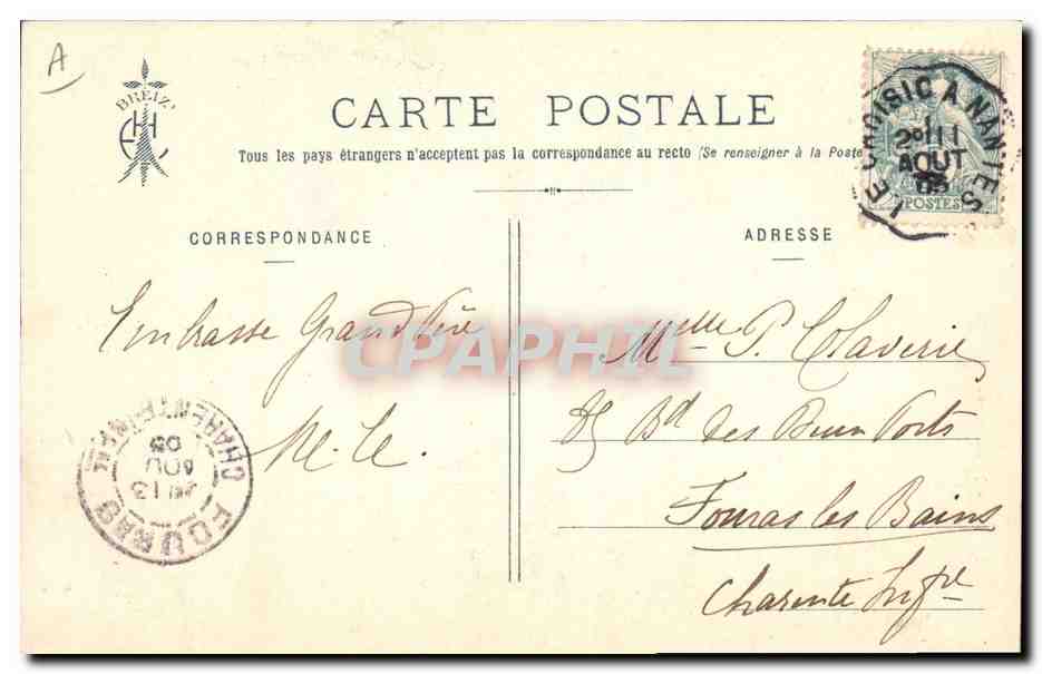 CPA Folklore Il m'aime  — Verso