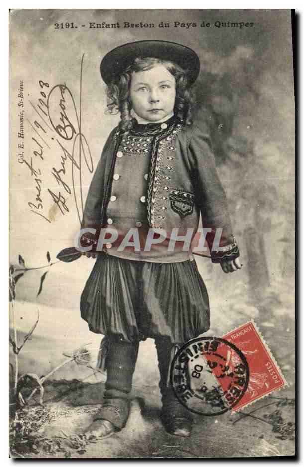 CPA Folklore Enfant breton du pays de Quimper 