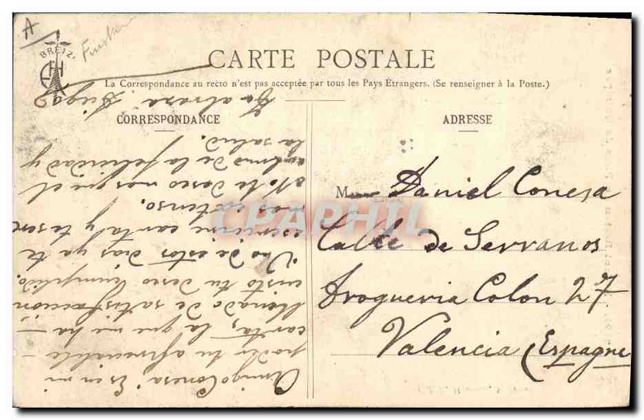 CPA Folklore Enfant breton du pays de Quimper  — Verso