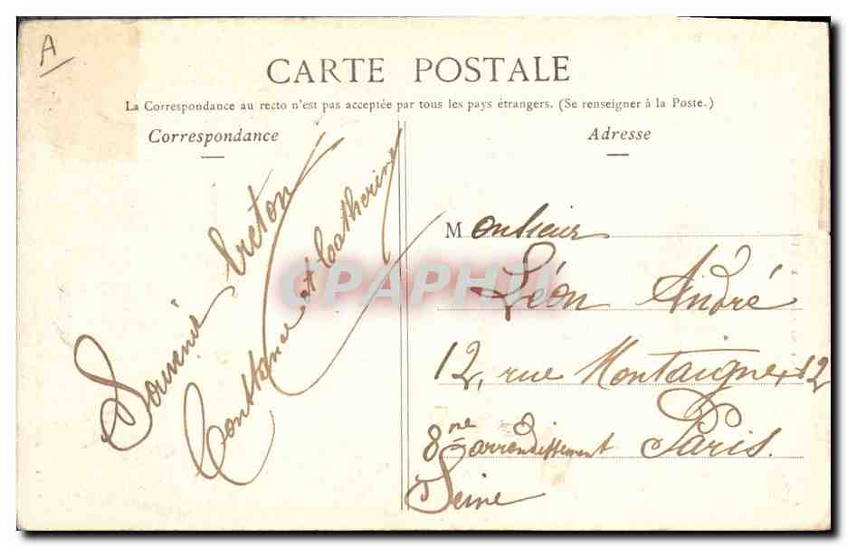 CPA Folklore Le Manaichinage Les ouvertures  — Verso