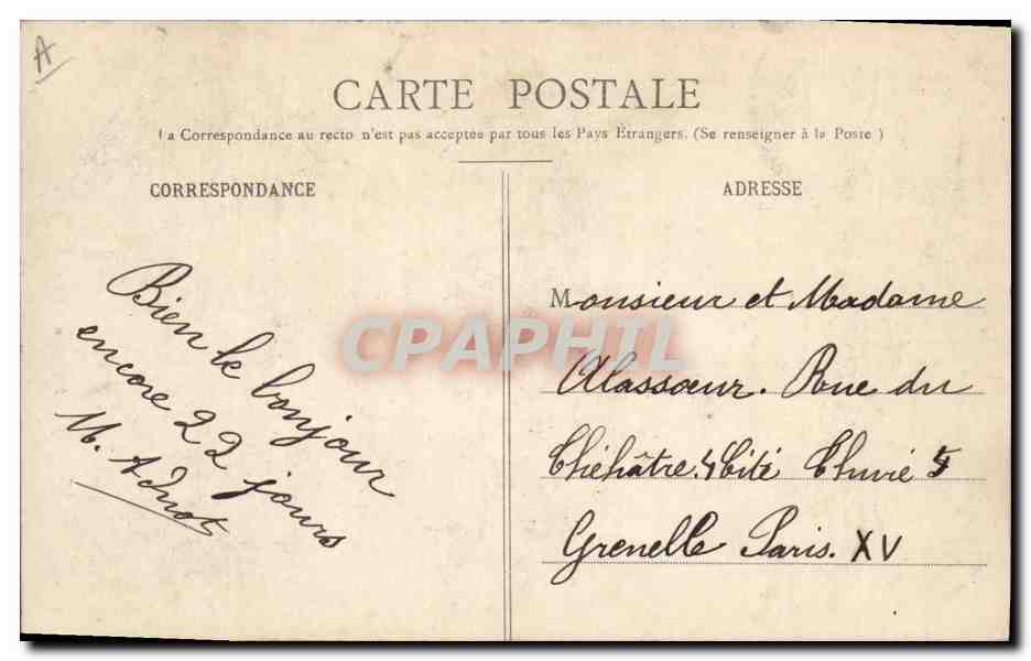 CPA Folklore En Priere  — Verso