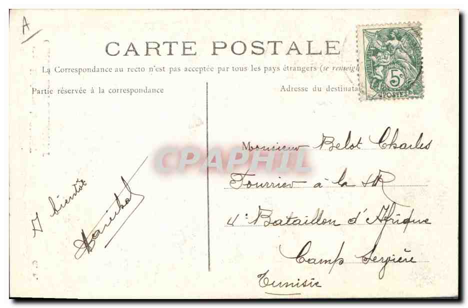 CPA Folklore Environs de Brest Costume de Fouesnant  — Verso