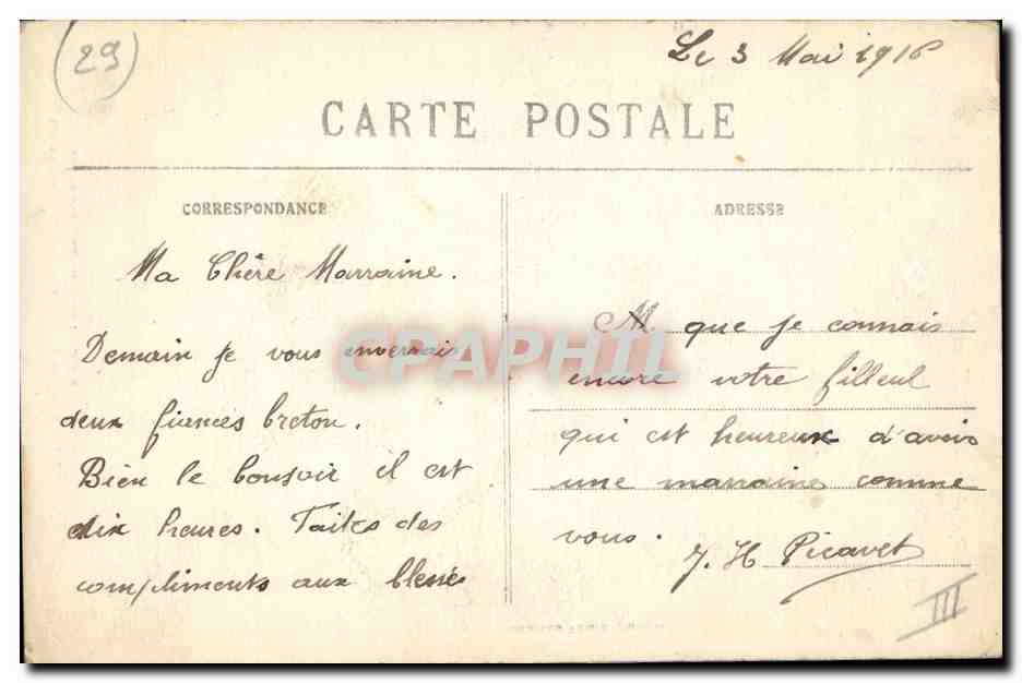 CPA Folklore Un gas de Ploare Environs de Douarnenez  — Verso