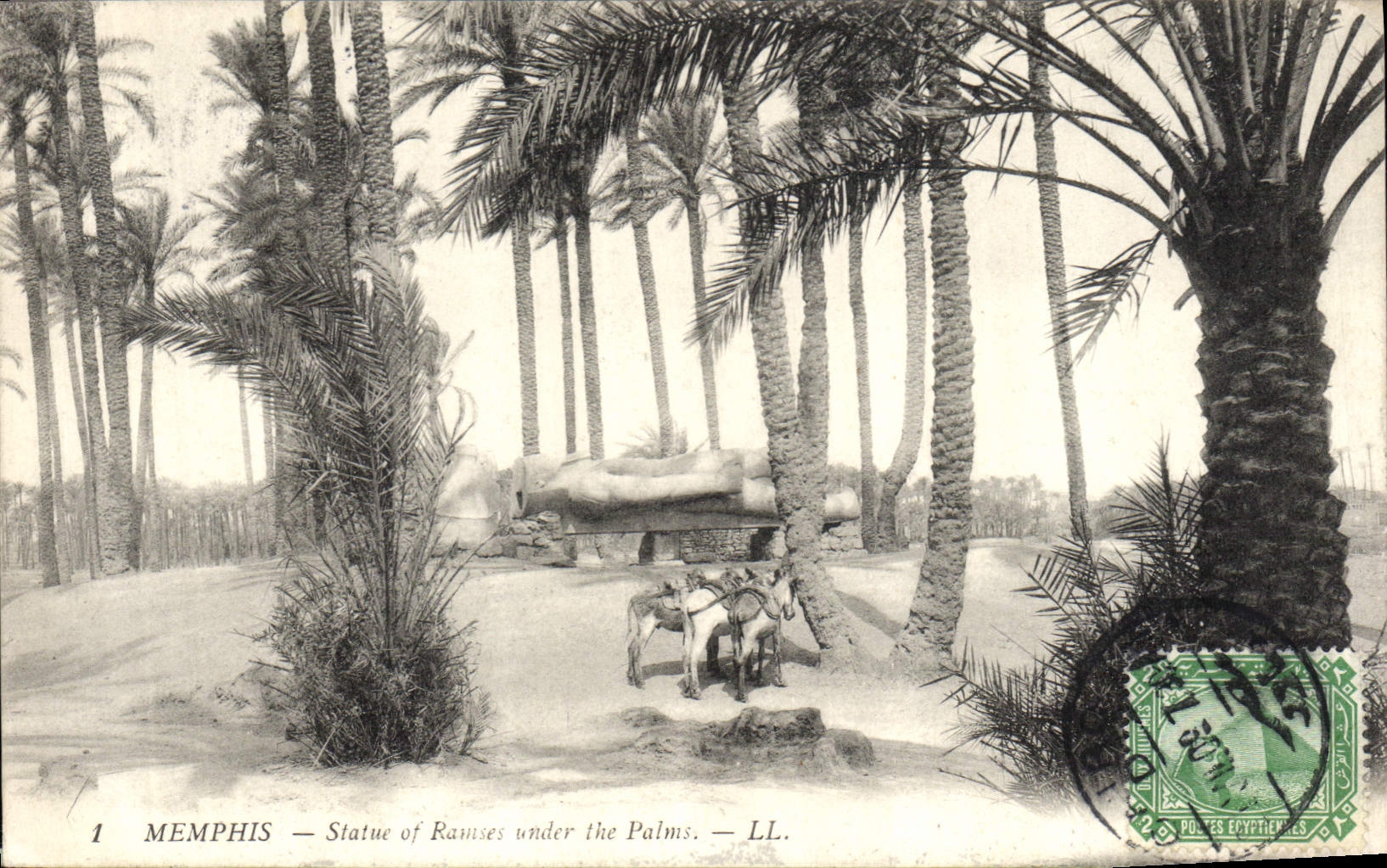 MEMPHIS — Statue of Ramses under the Palms. — LL.