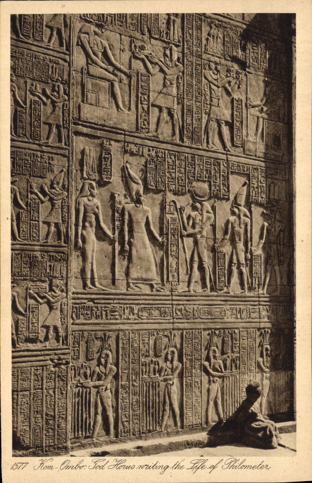 Kom-Ombo - God Horus writing the Life of Philemater — Éditeur Lehnhert & Landrock, n° 1577