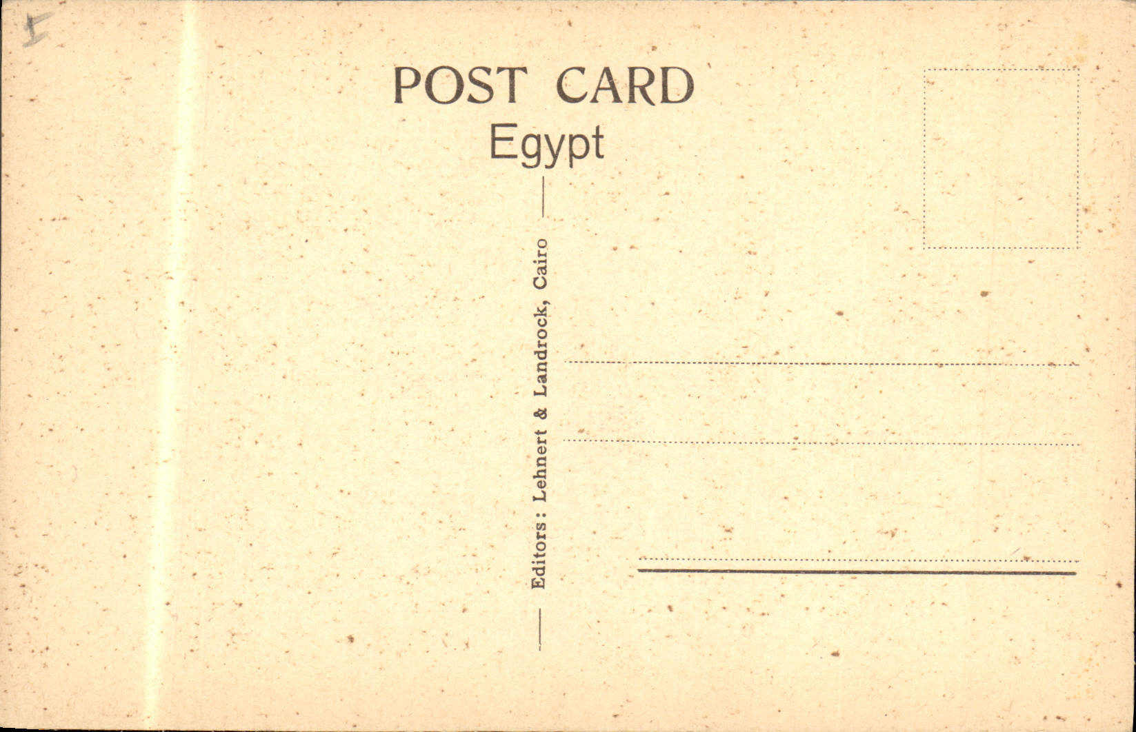 Kom-Ombo - God Horus writing the Life of Philemater — Éditeur Lehnhert & Landrock, n° 1577 — Verso