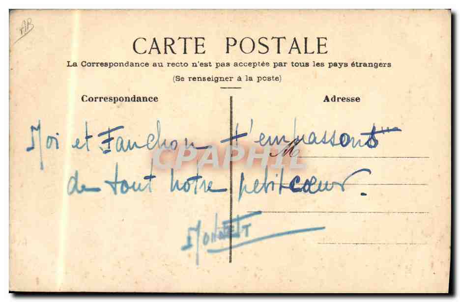 Fanchon — disegno di M. Mollett — editore Fonction — Verso