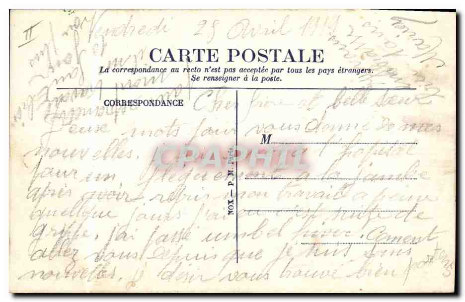 Vue de ville au crépuscule — éditeur non visible — n° de série non visible — Verso