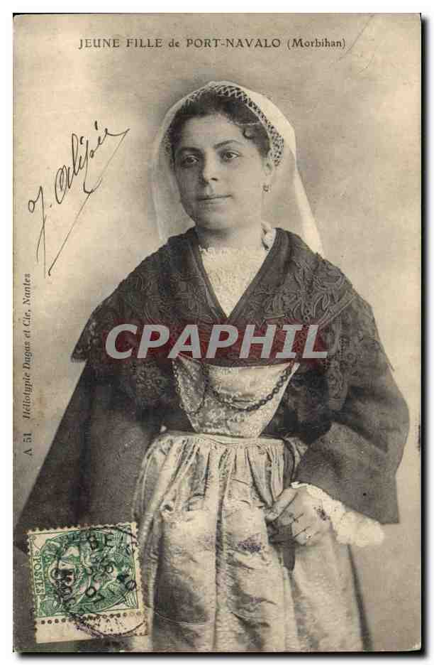 CPA Folklore  Jeune Fille de Port Navalo (Morbihan) 
