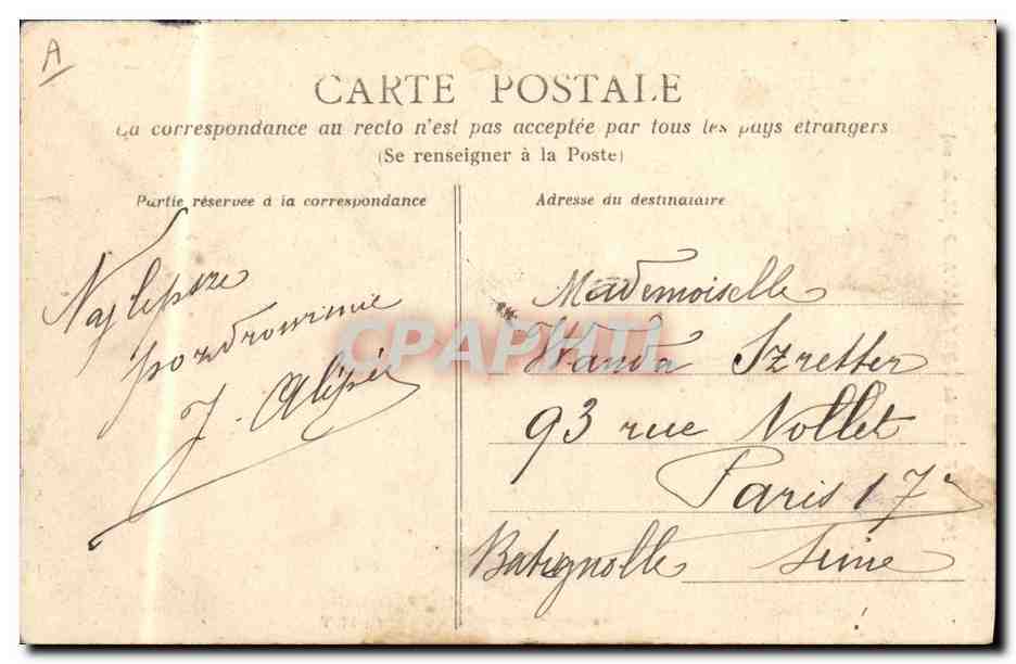 CPA Folklore  Jeune Fille de Port Navalo (Morbihan)  — Verso