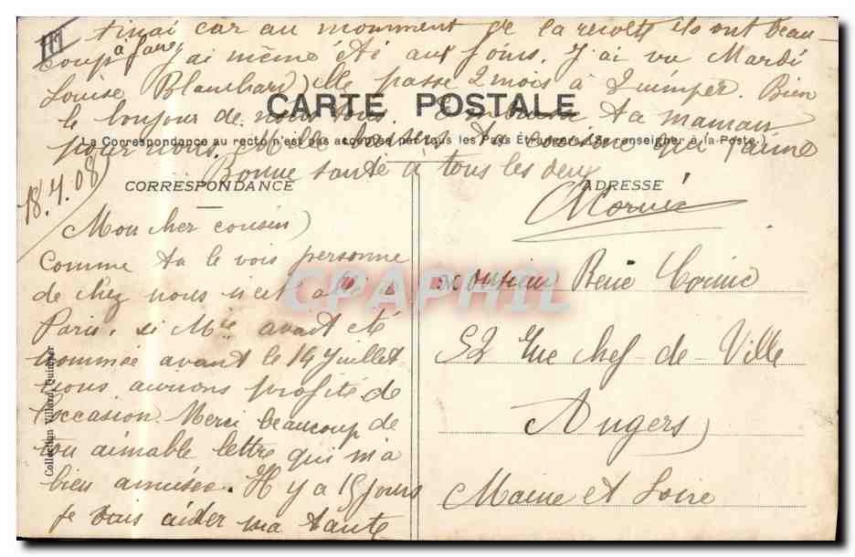 Femme au centre — vue de Dijon et de la ville — éditeur non visible — Verso
