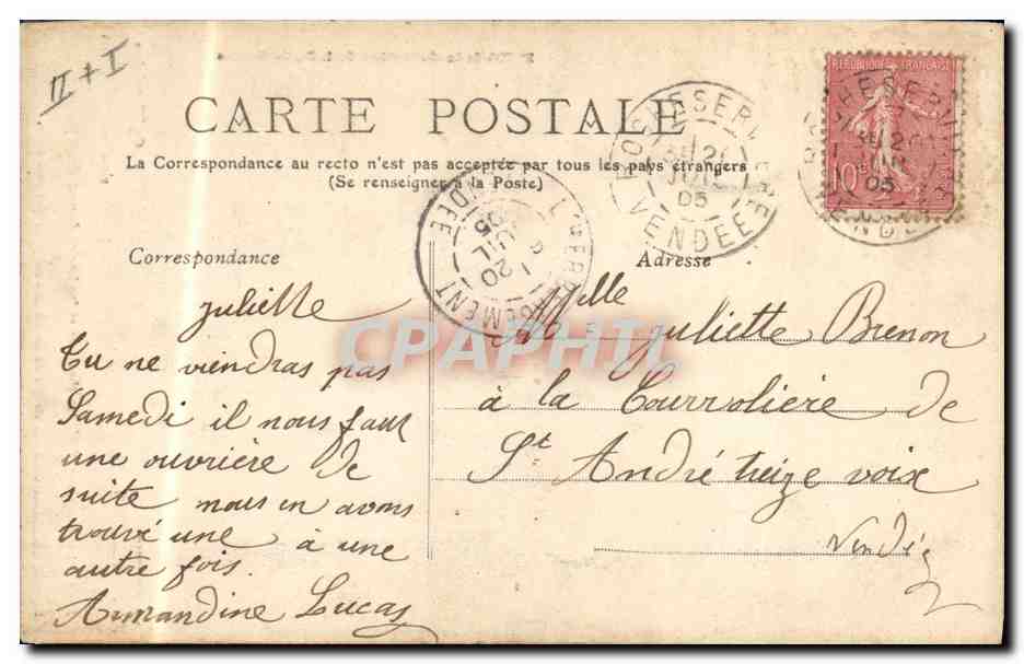 CPA Folklore  La fileuse au pays breton  — Verso