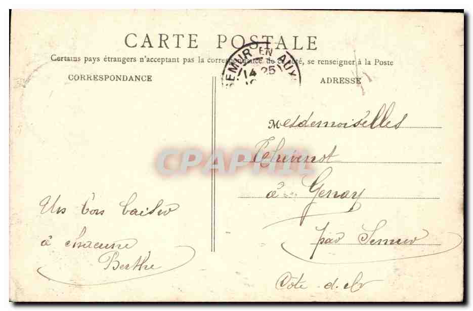 CPA Environs de Vichy Tours d'entree du Chateau de Busset  — Rückseite