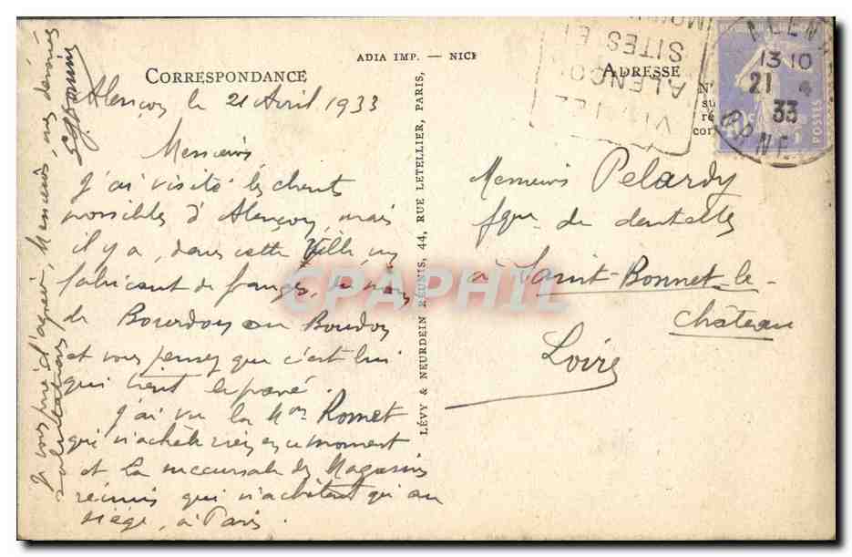 CPA Alencon Le Chateau des Ducs d'Alencon  — Rückseite