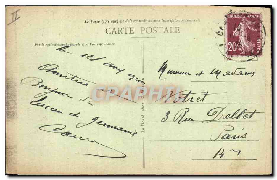 CPA Camaret sur mer La Poiate de Toulinguer les Grottes et le Phare  — Rückseite