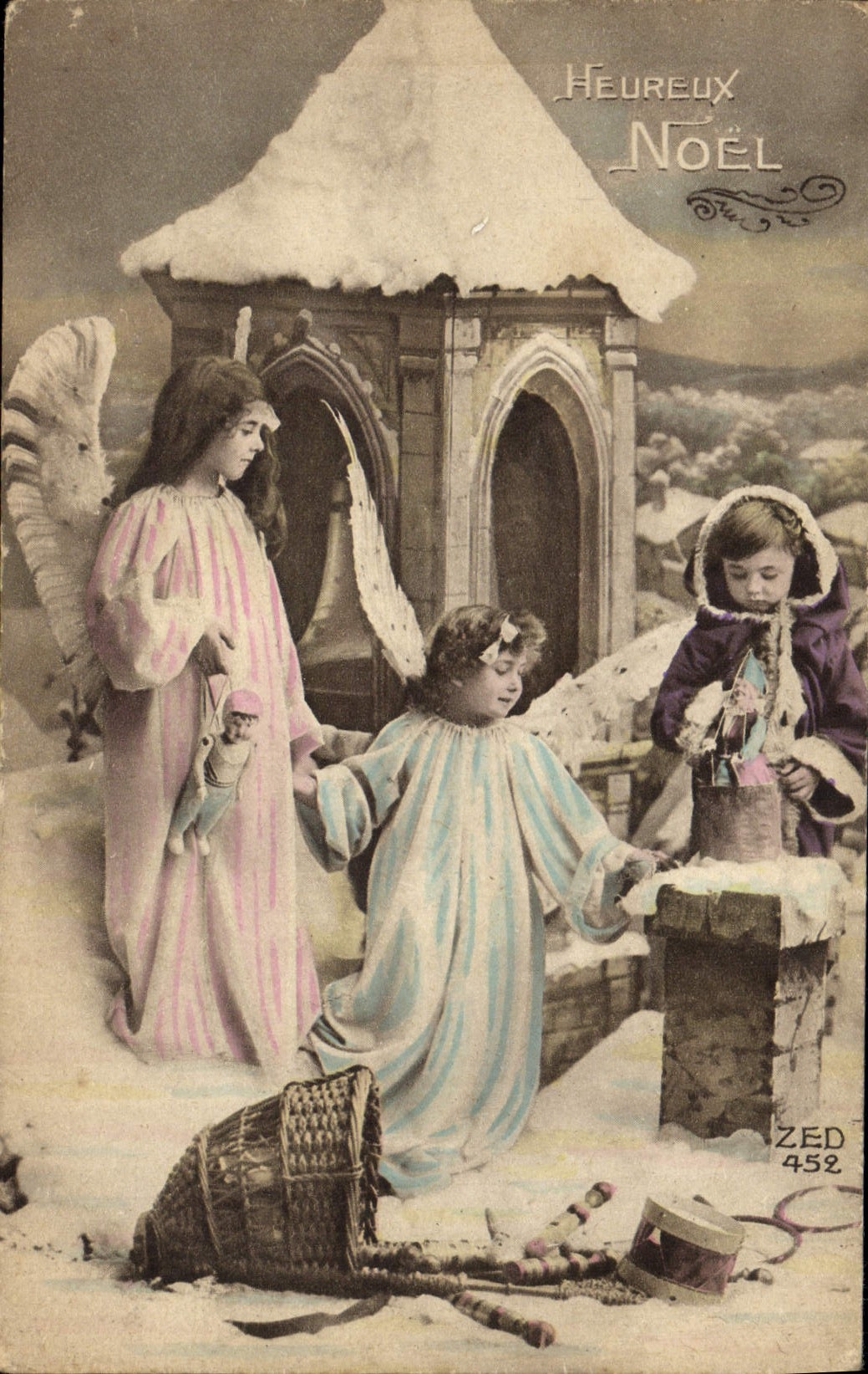 CPA Fantaisie Enfants Poupee  Heureux Noel Ange 