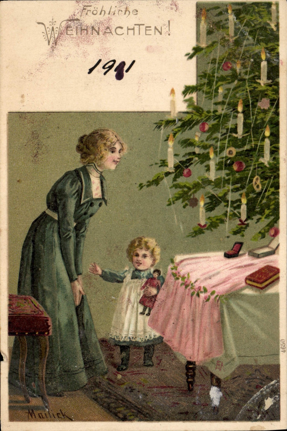 CPA Fantaisie Enfants Poupee  Frohliche Weihnachten 