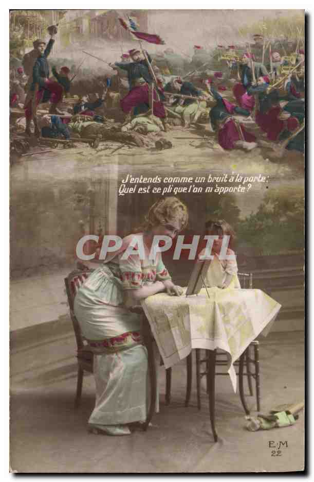 CPA Fantaisie Enfants Poupee  J'attend comme un bruit a la porte Quel est ce pli que l'on m'apporte?