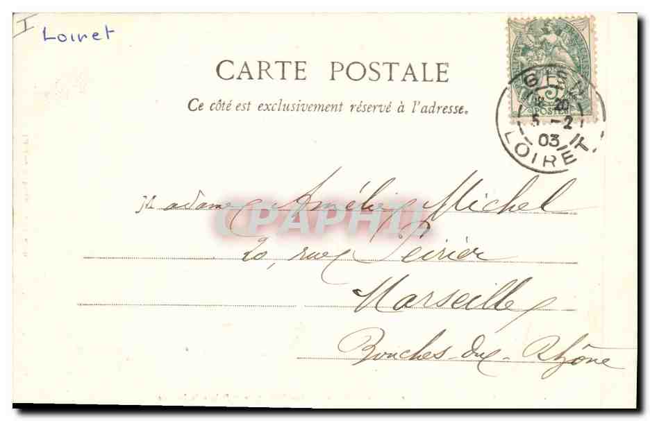 CPA Gien Chateau Sous Prefecture et Palais de Justice  — Verso
