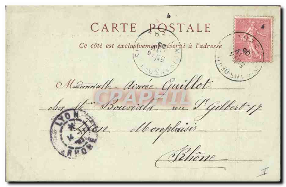 CPA Grenoble Le Palais de Justice & la Statue de Bayard  — Verso