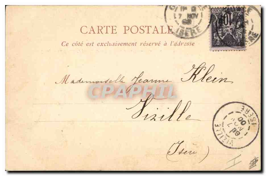 CPA Grenoble Le Palais de Justice & la Statue de Bayard  — Verso