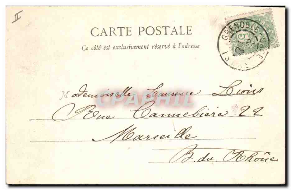 CPA Grenoble Le Palais de Justice  — Verso