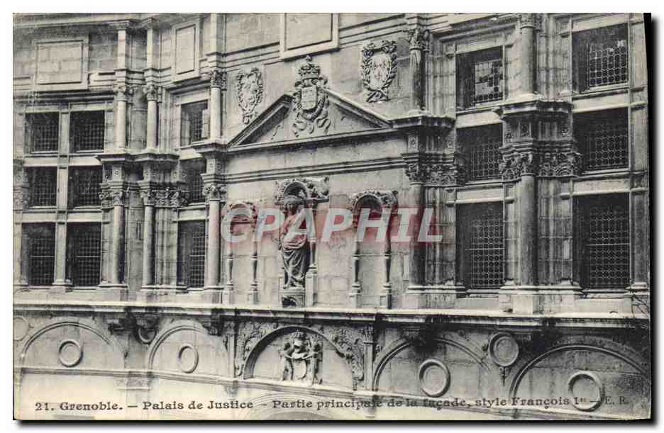 CPA Grenoble Palais de Justice Partie principale de la facade style Francois 1er