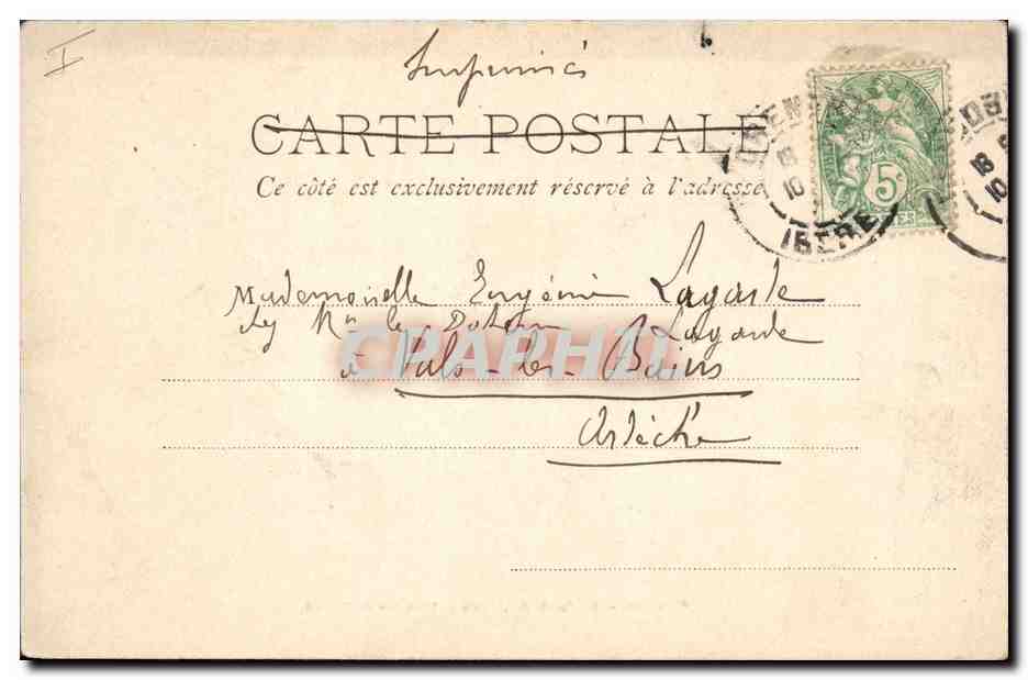 CPA Grenoble Le Palais de Justice et la Statue de Bayard  — Verso
