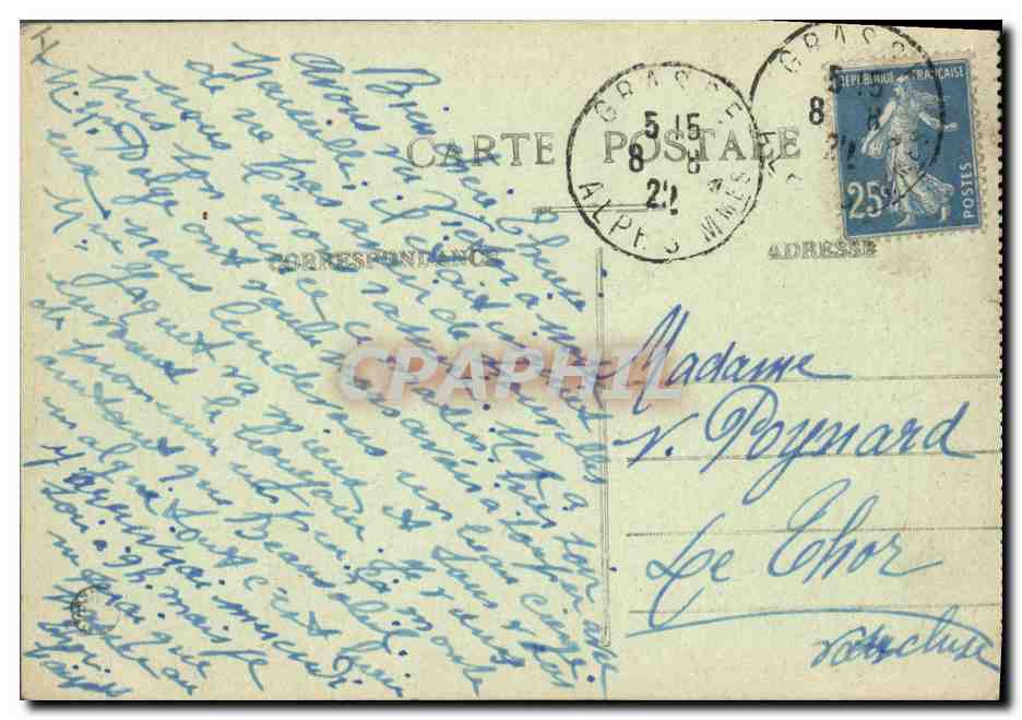 CPA Grasse Palais de Justice et Gendarmerie vus de Square  — Rückseite