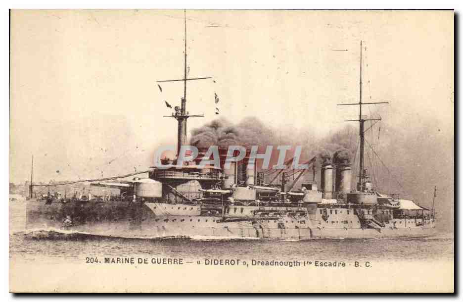 Oorlogsschip « Diderot » — 1e Escadre — Militaire marine — n°204