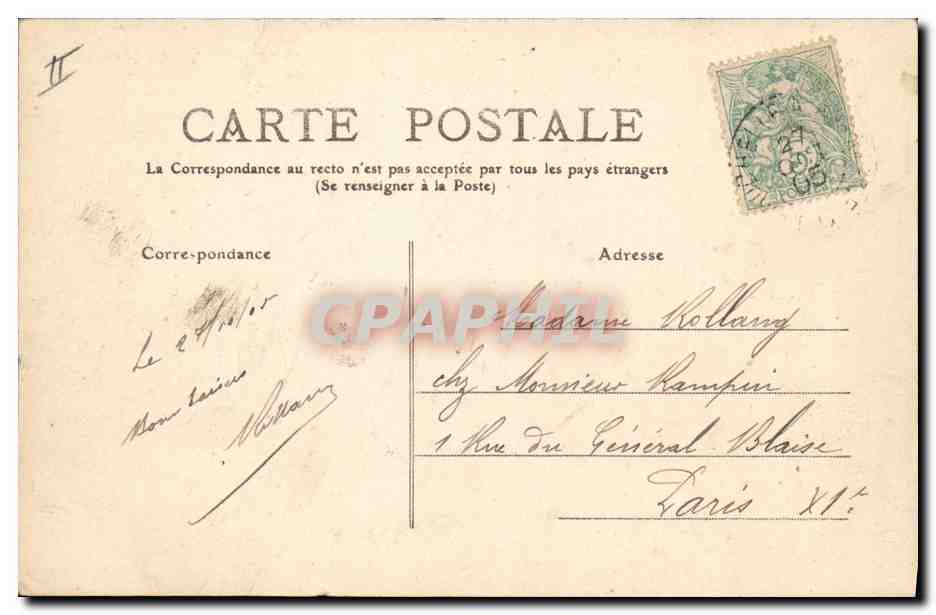 CPA Bateau de guerre Rochefort sur Mer Le Dupleix Croiseur Cuirasse se rendannt en rade — Verso