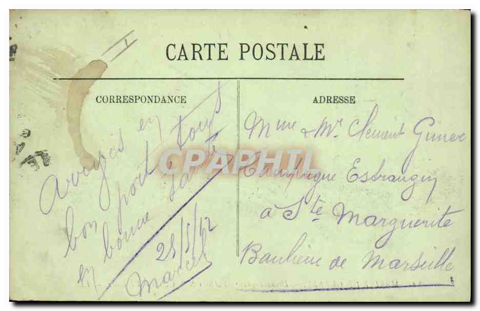 CPA Bateau de guerre Marine de Guerre Dreadnoughts Danton Cuirasse d'Escadre  — Verso