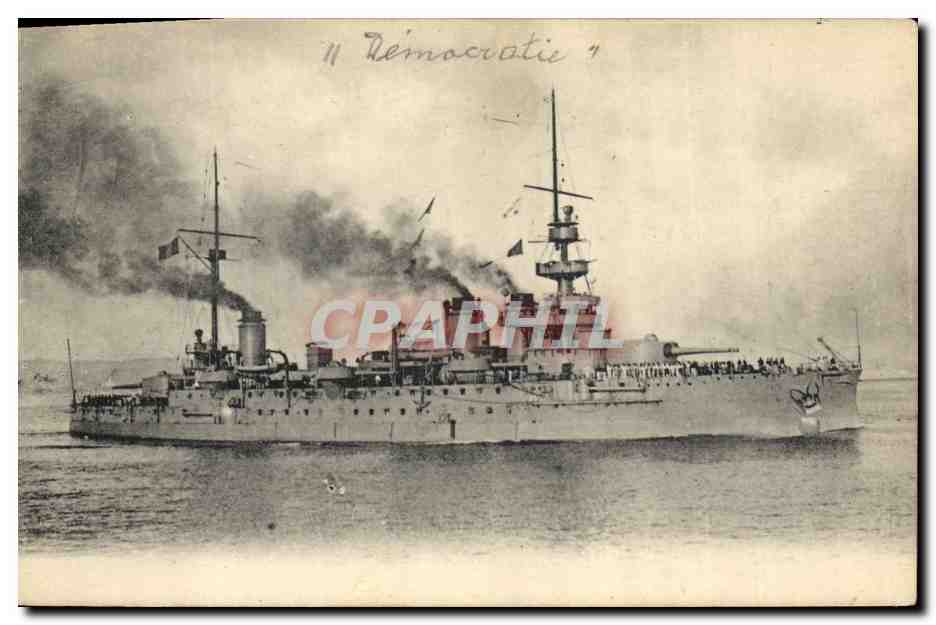 CPA Bateau de guerre Democratie 