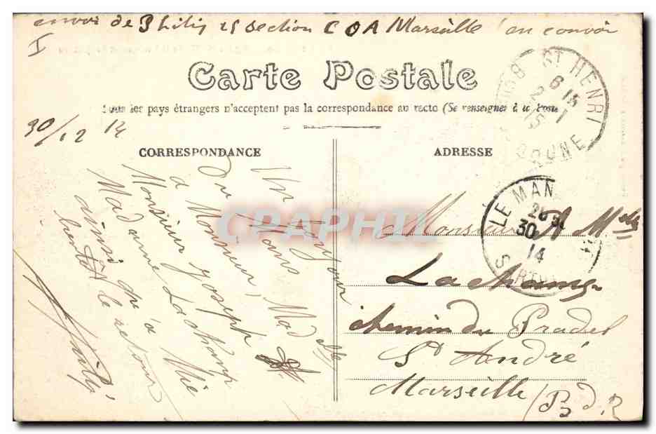 CPA Le Mans Eglise ND de la Couture et prefecture  — Verso