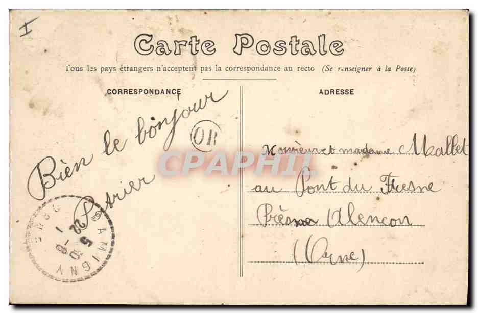 CPA Le Mans La Prefecture  — Verso