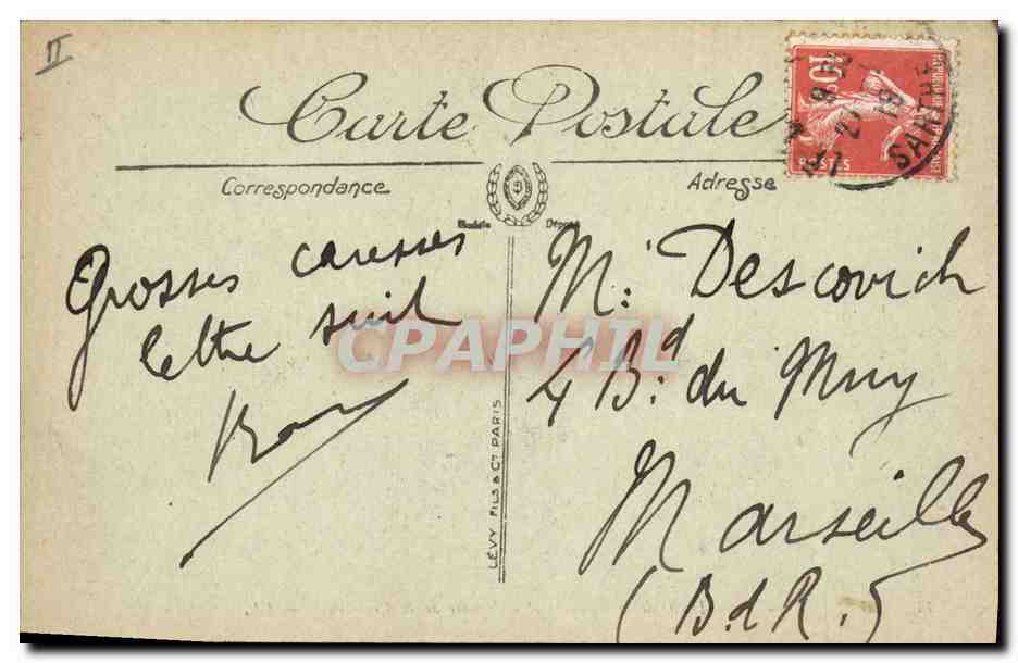 CPA Le Mans Notre Dame de la Couture et le Square de la Prefecture  — Rückseite