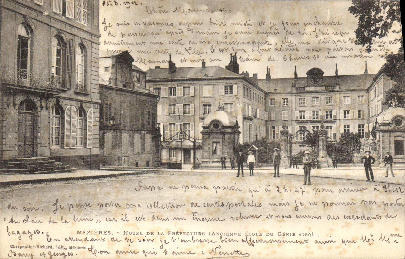 CPA Mezieres Hotel de la Prefecture Ancienne Ecole du genrie 1750