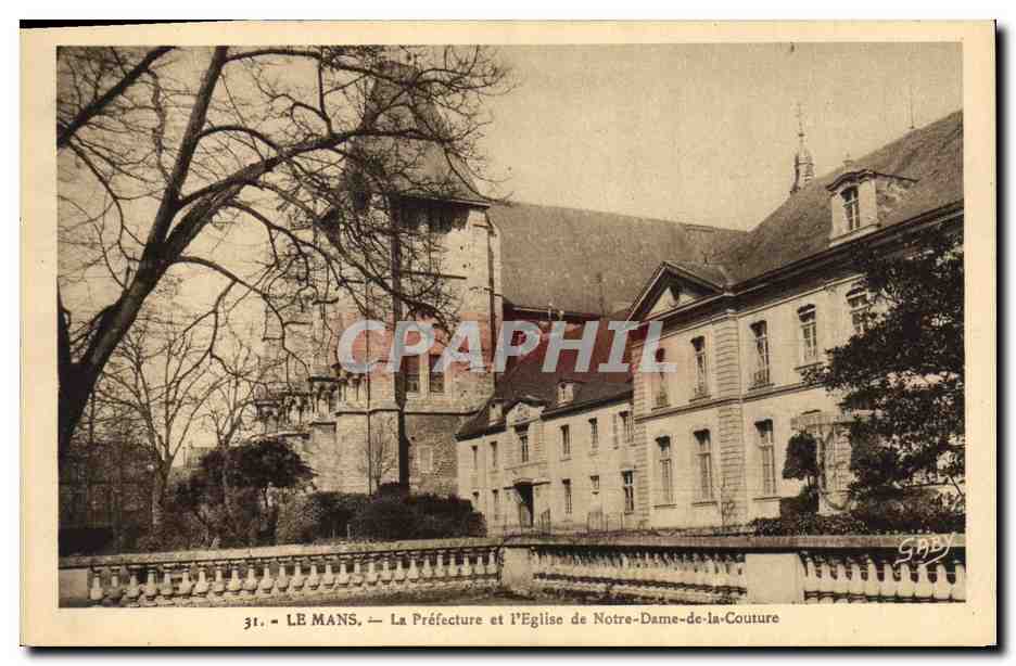 CPA Le Mans la Prefecture et l'Eglise de Notre Dame de la Couture 