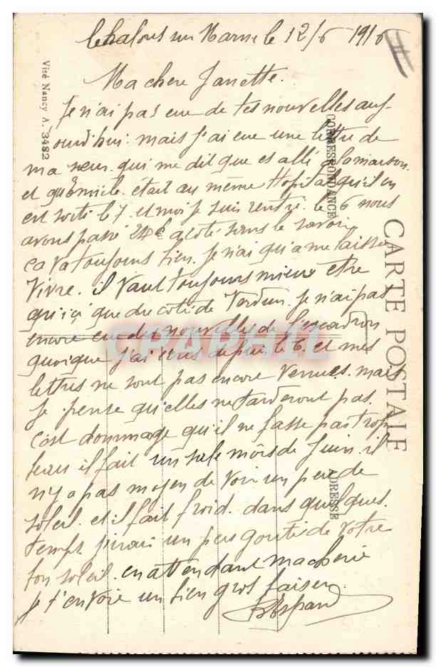 CPA Militaria Reims dans sa deuxieme annee de bombardement 1914 15 16 Rues Courmeaux et du Petit Ars — Rückseite